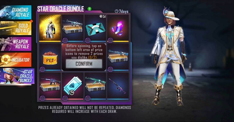 Star Oracle Bundle in Free Fire is available as one of the Grand Prize in the Faded Wheel